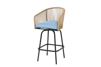 Outdoor Bar Stools Set of 4 with Armrests and Backrest