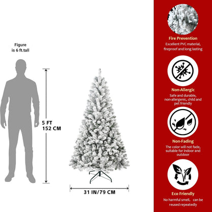 4FT Flocked Christmas Tree with 233 Tips