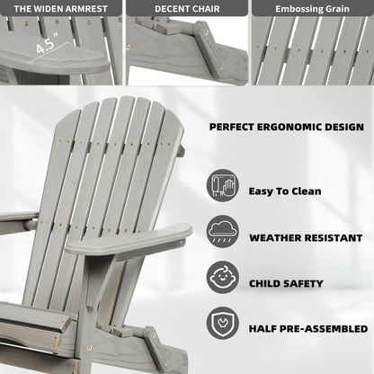 Classic Embossed Grain Adirondack Chair Set of 2