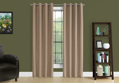 2 Pieces Set Room Darkening Curtain Panels with Grommet - Contemporary Style