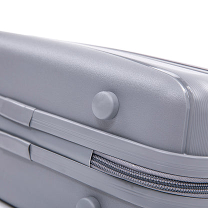 4-Piece PP Spinner Wheel Luggage Set with Cosmetic Case, Light Gray