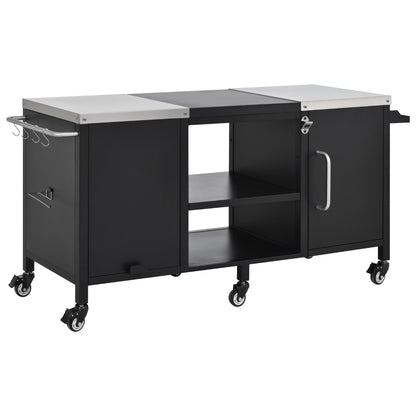 K&K 72.4' Large Grill Table for Big Green Egg