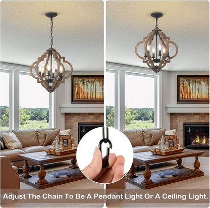 Farmhouse Chandeliers for Dining Room, 6-Light Rustic Light Fixture