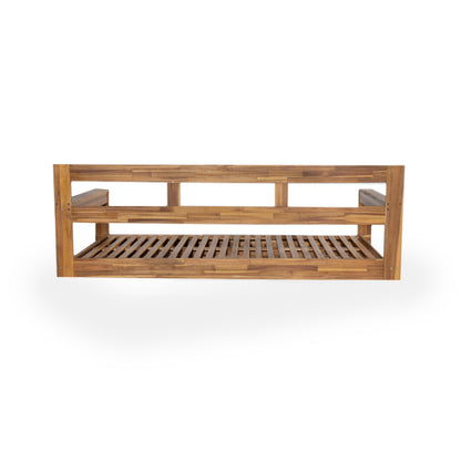 TOPMAX Patio Wooden Twin Size Porch Swing Daybed Frame
