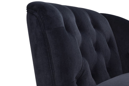 58" Velvet Chaise Lounge with Nailhead Trim and Solid Wood Legs