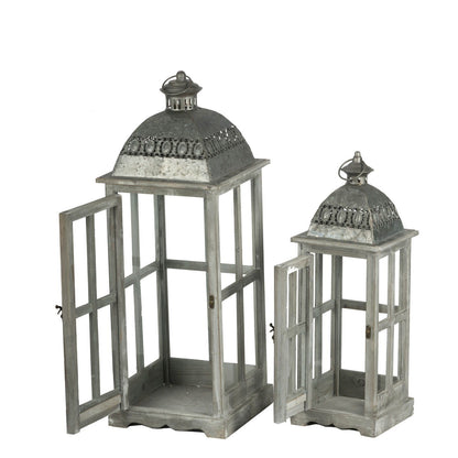 Wooden Candle Lantern Decorative Set for Indoor and Outdoor Use