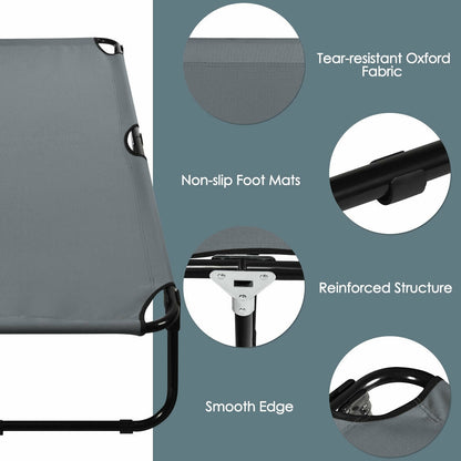 Outdoor Folding Camping Bed for Sleeping Hiking Travel-Black