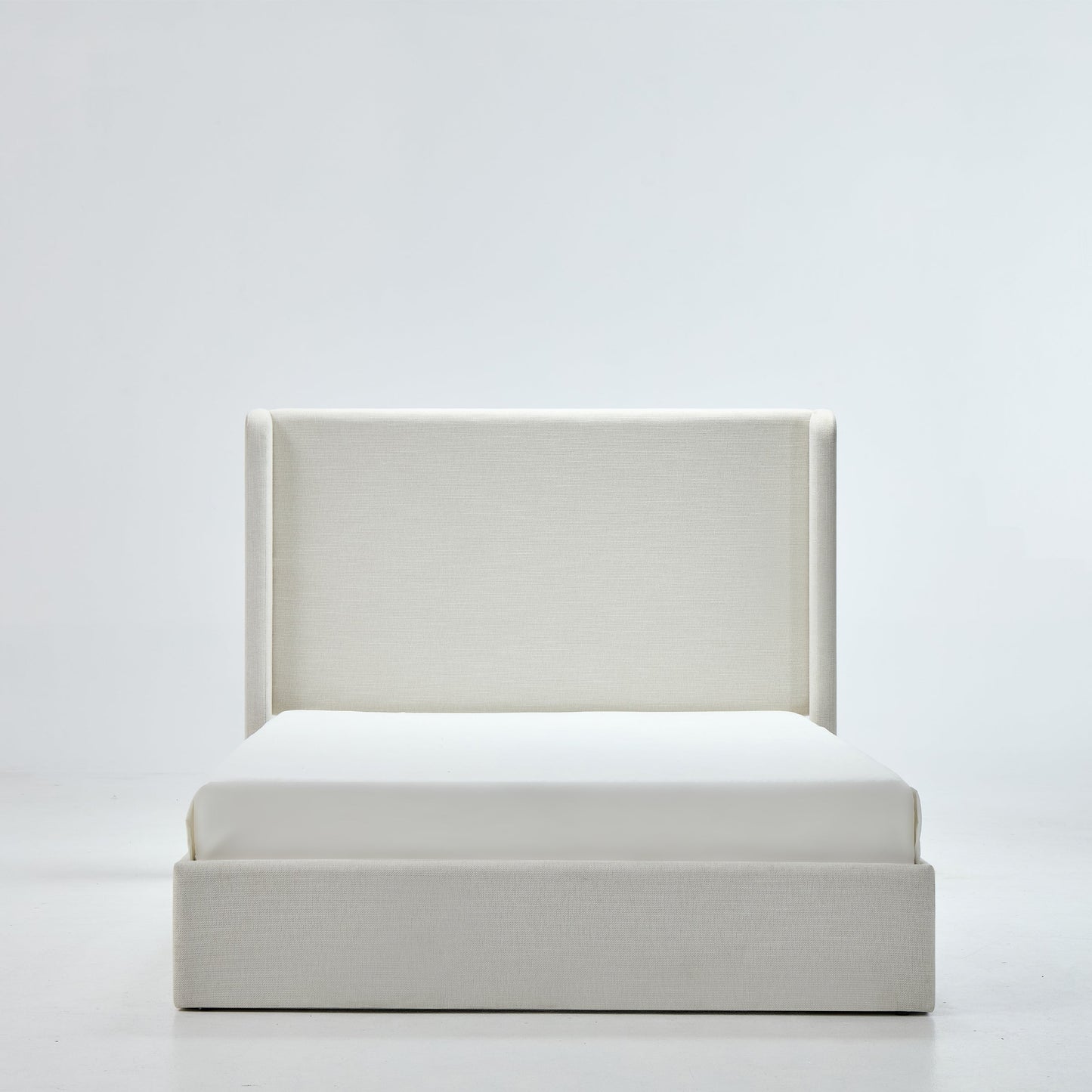 Caron Upholstered Wingback Bed with 54" High Headboard