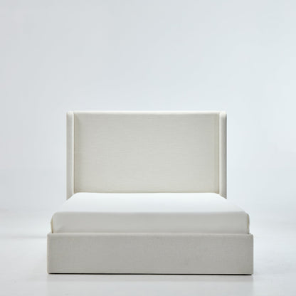 Caron Upholstered Wingback Bed with 54" High Headboard
