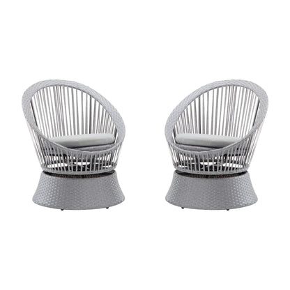 Modern Swivel Wicker Lounge Chair With Round Design