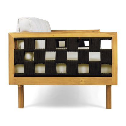 Three-Seater Outdoor Daybed - Acacia Wood Teak Finish Frame