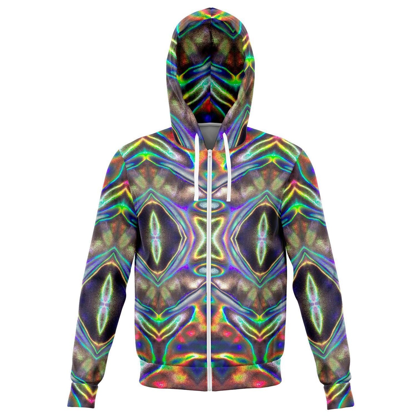 HOLOGRAPHIC PRINT PREMIUM ZIP UP HOODIE