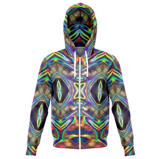 HOLOGRAPHIC PRINT PREMIUM ZIP UP HOODIE