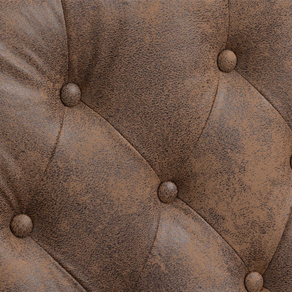 Modern Coffee Wood Frame Armchair with Microsuede Upholstery