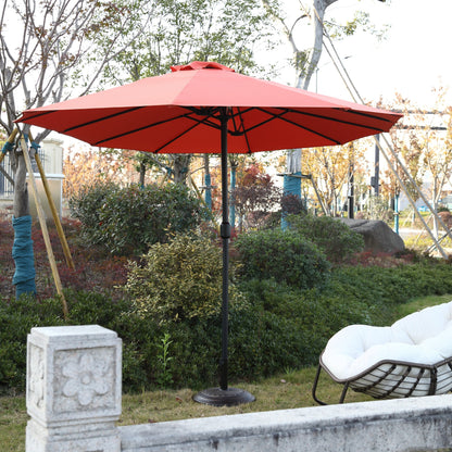 14.8 Ft Double Sided Outdoor Umbrella Rectangular Large with Crank (Orange)