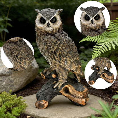 18.98' H x 11.10' L Simulated Owl Resin Garden Statue