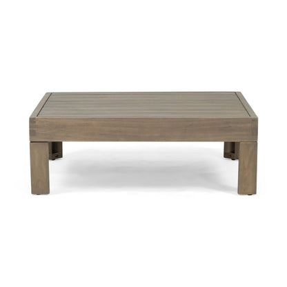 OANA Outdoor Wooden Sectional Set with Cushions, White