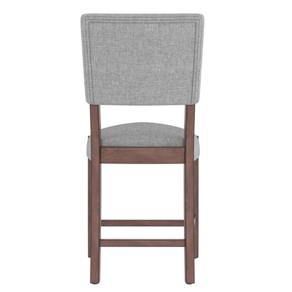 Set of 4 Mid-Century Modern Linen Upholstered Bar Stools