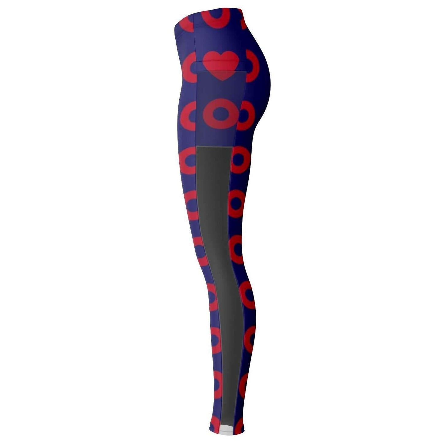 Fishman Donuts and Heart Premium Mesh Pocket Yoga Leggings | Phish Band | Black Trim