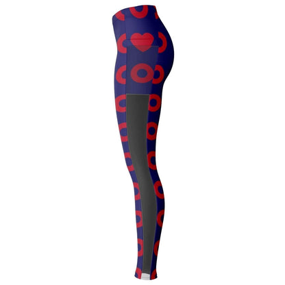 Fishman Donuts and Heart Premium Mesh Pocket Yoga Leggings | Phish Band | Black Trim