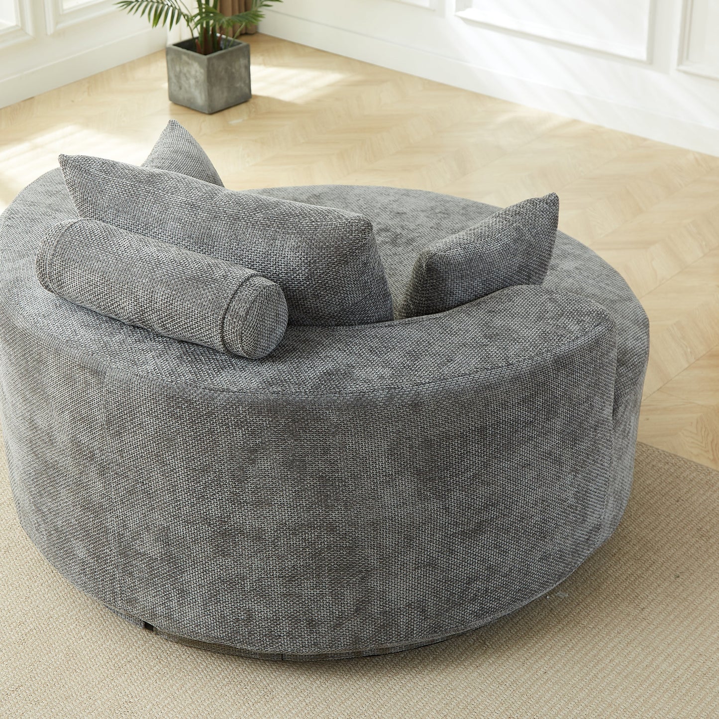 55'' Chenille Foam Single Swivel Chair