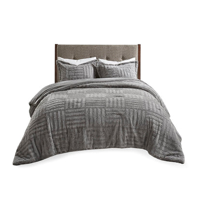 King/Cal King Faux Fur Down Alternative Comforter Mini Set