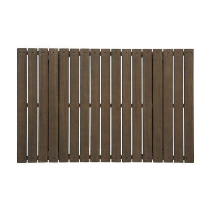 Outdoor Acacia Wood Coffee Table with Open Slat Design, Grey