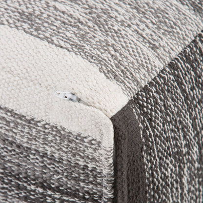 Naya Cube Pouf Patterned Grey Melange