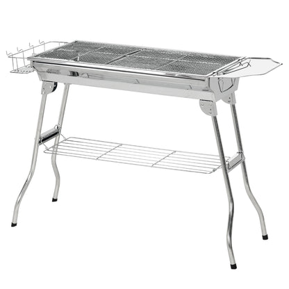 Outsunny Charcoal Grill Stainless Steel Portable Folding BBQ