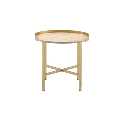 Mithea End Table - Oak / Gold