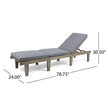 Ariana Wood Chaise Lounge with Cushion