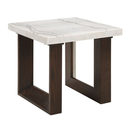 Edwyn Natural Marble Top End Table