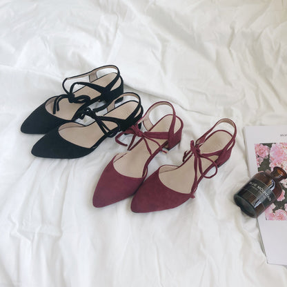 Fashionable Women's Chunky Heel Sandals with Lace-up Design