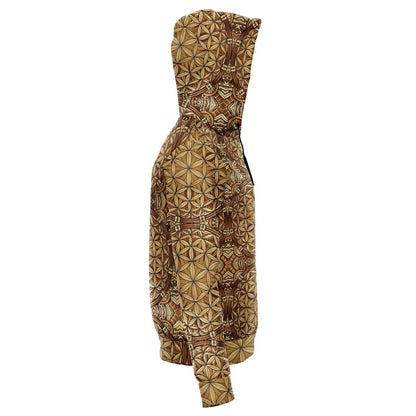 GOLD FLOWER OF LIFE  PREMIUM ZIP UP HOODIE