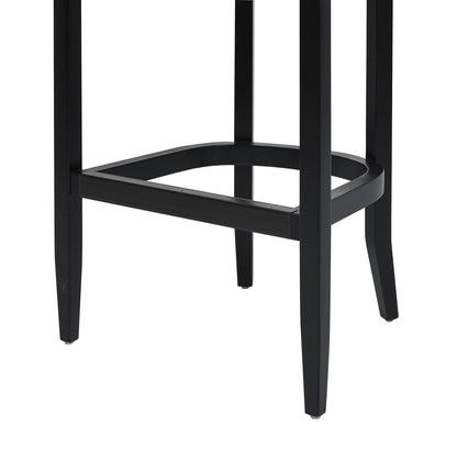 Americana Mid-Century Modern 30.5' Cane Back Bar Stool, Jet Black