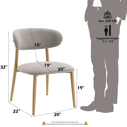 Kacey Boucle Side Chair (Set of 2) - Gray