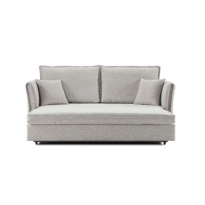 Oren Chenille Sleeper Sectional Sofa With Storage - Gray