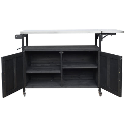 Foldable Outdoor Kitchen Island Patio Mobile Kitchen Cart