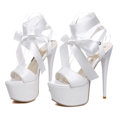 Strappy High Heel Sandals and Lace-Up Shoes