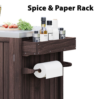 K&K 66.5' Outdoor Kitchen Island for Big Green Egg Grills