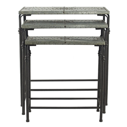 Set of 3 Gilbert Nesting Tables Metal Plant Stand