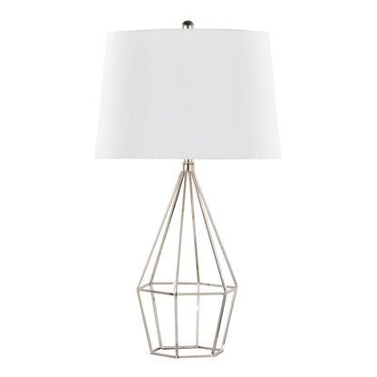Diana 29" Contemporary Metal Table Lamp Set in Polished Nickel