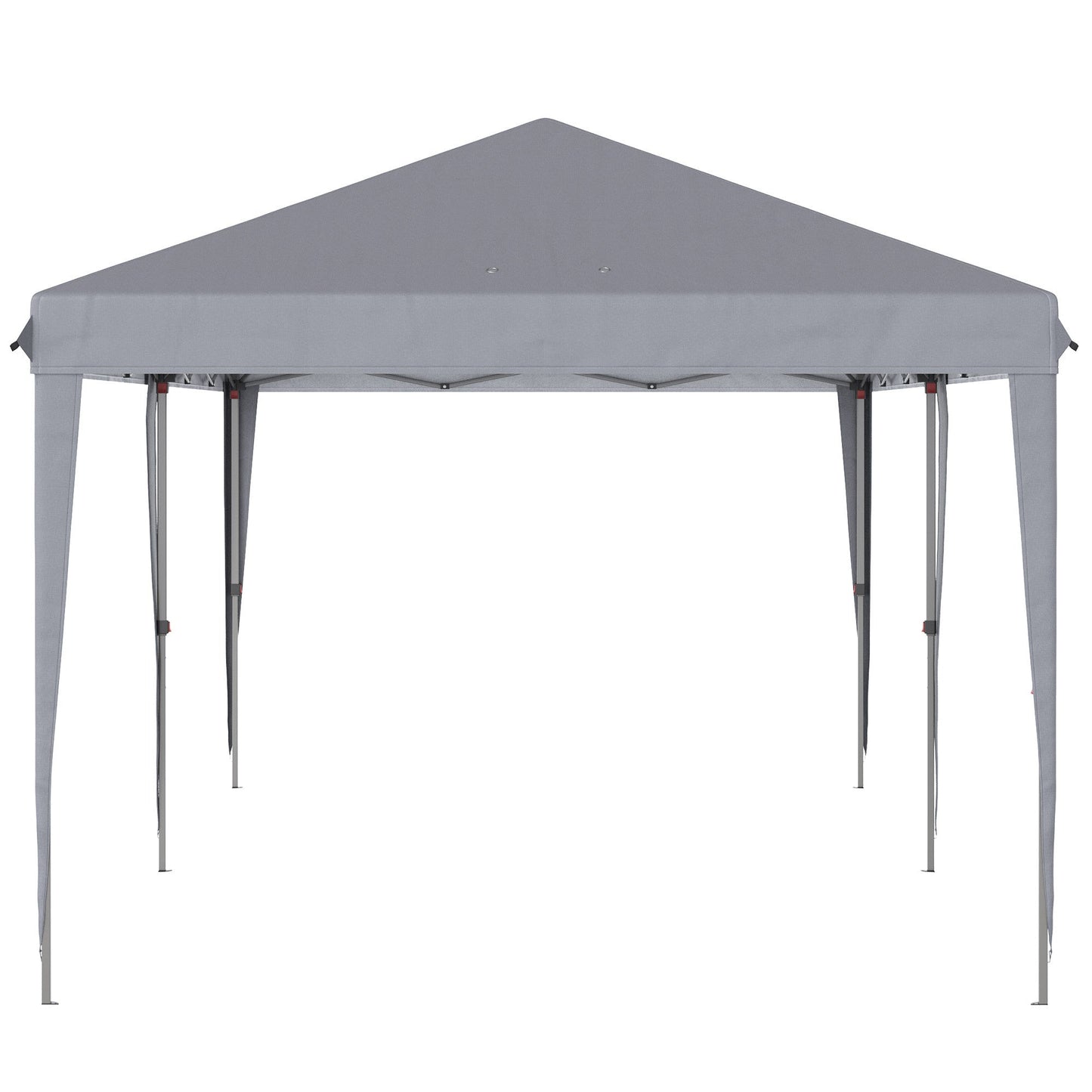 Outsunny 10' x 20' Pop Up Canopy Tent Heavy Duty Steel Frame Gray