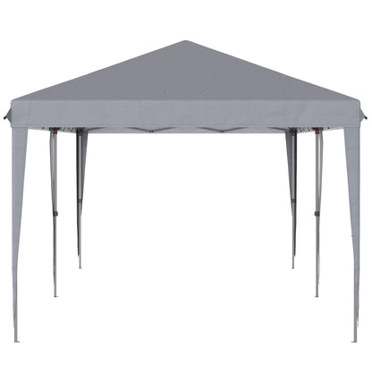 Outsunny 10' x 20' Pop Up Canopy Tent Heavy Duty Steel Frame Gray