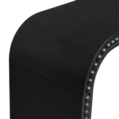 Black Wood Console Table, 59in Entryway Table
