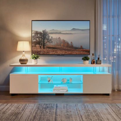 TV Stant With LED And Large Side Cabinet