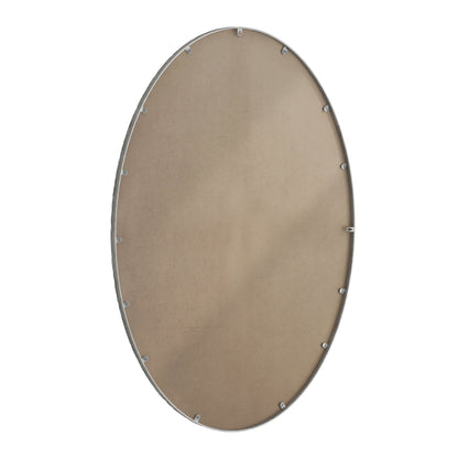 Iron Art Oval Retro Mirror with Antique Effect in Silver