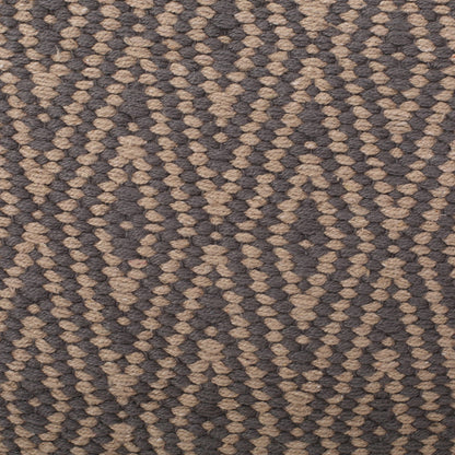 Amuleto Hand Loomed Cotton Pouf - Dark Gray / Brown