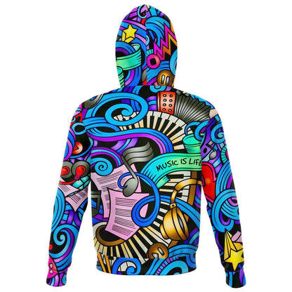 MUSIC IS LIFE PREMIUM ZIP UP HOODIE