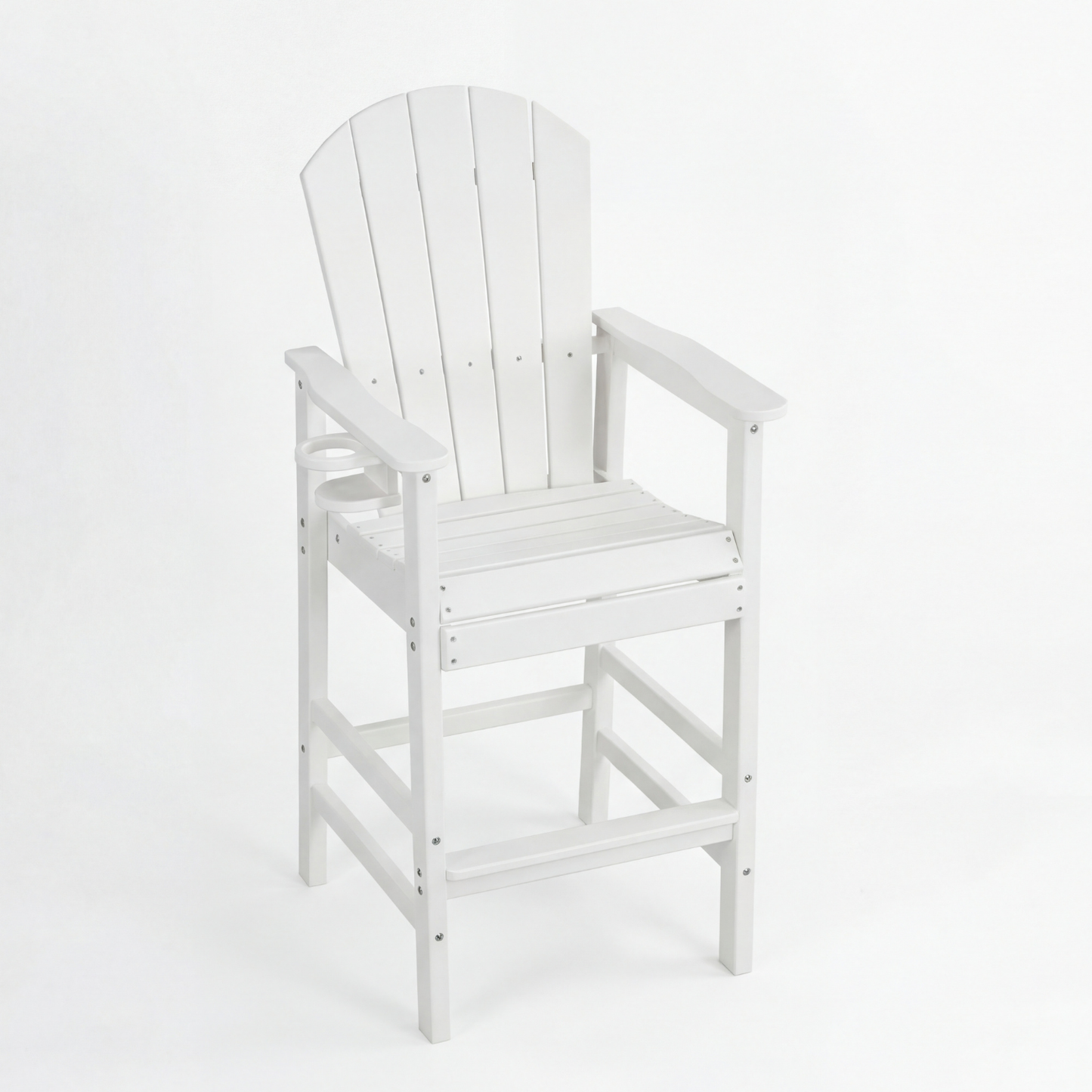 HDPE Bar Height Adirondack Patio Chair Outdoor Bar Chair With Cup Holder And Armrests